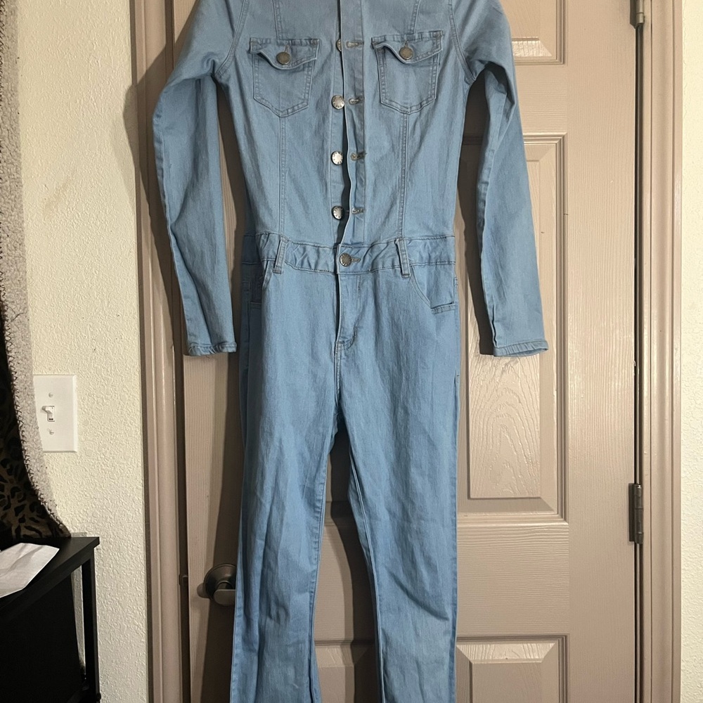 refuge Light Blue Denim Jumpsuit